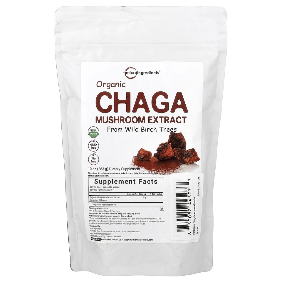 Organic Chaga Mushroom Extract, 10 oz (283 g)
