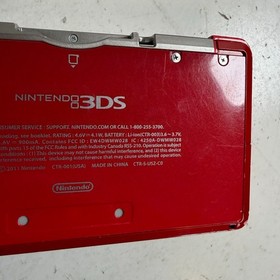 Nintendo 3DS CTR-001 Flame Red Handheld Video Gaming Console with Accessories