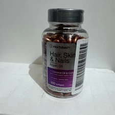 Horbäach Hair Skin and Nails Vitamins | 300 Softgels | with Biotin and Exp 3/27