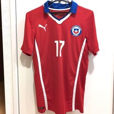PUMA Chile National Team Garry Medel Soccer Jersey Uniform S Short Sleeve
