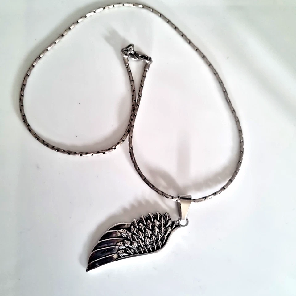 Bico Австралия олова цепочка и серебро покрытием крылья подвеска ожерелье - Изображение 4 из 4