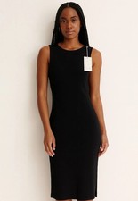 NWT Joie Fitted Stretch Dress Black Size Small Midi New Anthropologie