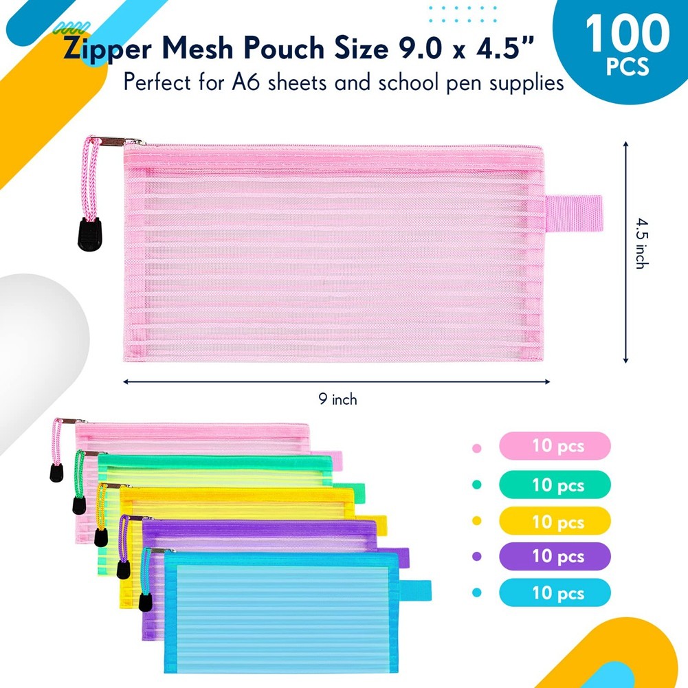 50 Piece Pencil Storage Pouches Bulk Pencil Bag Multipurpose Travel Bags A8G9
