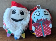 Nightmare Before Christmas Plush Clip, 2 Clips Santa Jack and Sally Plush Heads