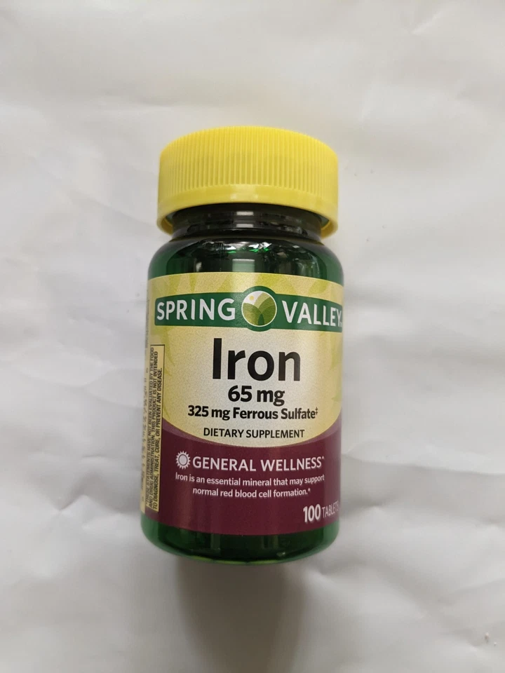 6* Comprimidos de bienestar general Spring Valley Iron, 65 mg, 100 unidades caducan 26/03 baratos Foto 3 de 4