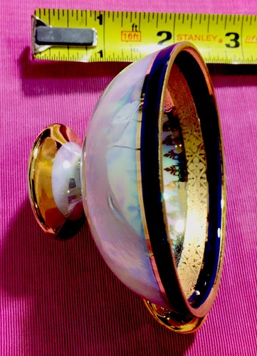 Antikes "STADTILM",Germany Set,überzogener Kobalt/Perl, Goldrand - Bild 8 von 9