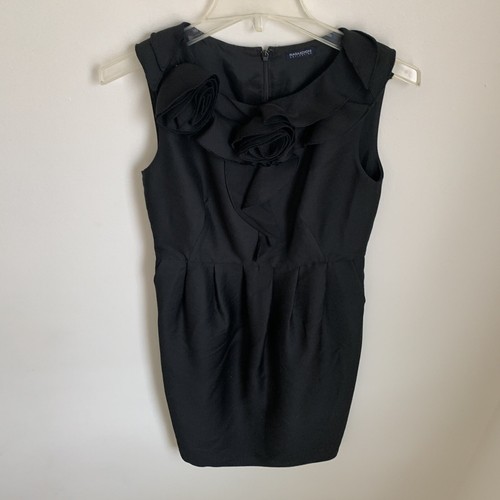 Magaschoni Dress Womens S Black Wool Fit Flare Sleeveless Office Career Silk - Picture 3 of 11