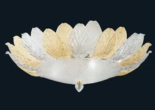 Ceiling Lamp in Murano Glass Venetian Lighting Italian Fixture 9 Lights Leaves o
