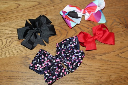 CUTE Little Girl GIRLS Large Cheer Clip On Bow LOT Dance Gymnastics School Dress - Picture 9 of 12