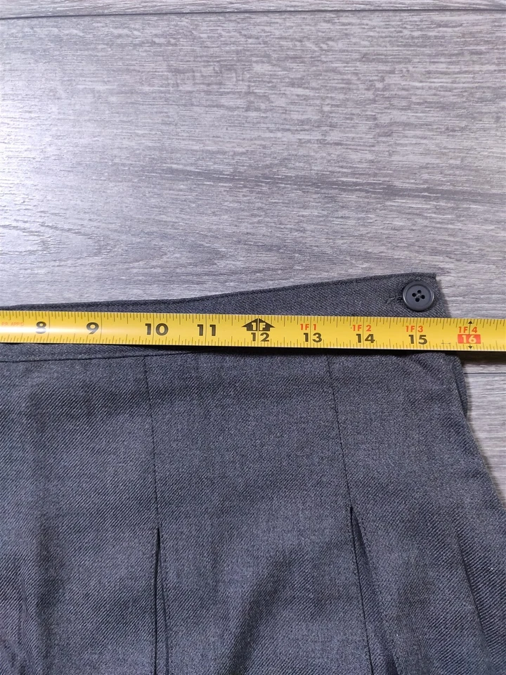 Lands End Skirt Adult 4 Tall Gray Box Pleated Work Uniform Bottom Womens Foto 4 de 4