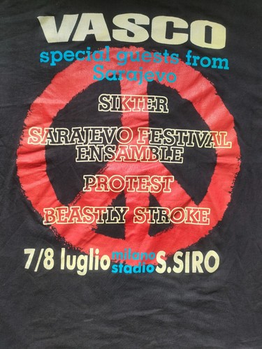 Vintage 1995 T-Shirt Vasco Rossi Rock Sotto L'Assedio Milano Single Stitch - Imagen 10 de 19