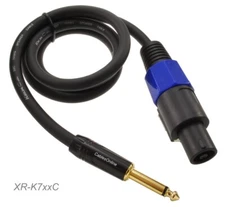 1/4" (6.3mm) Mono TS Male to 4-Pole Speakon-Compatible Speaker Cable