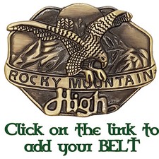 Western Golden Eagle Belt Buckle Biker American Cowboy Rocky Mountain High