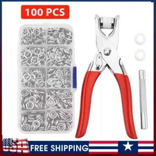 100pcs Prong Pliers Ring Press Studs Snap Popper Fasteners Sewing DIY Tool Kit