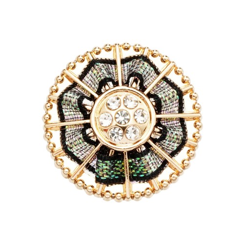 5pcs Metal Buttons Rhinestone, Elegant Floral Design for Sewing Crafts 18-25mm - Picture 6 of 8