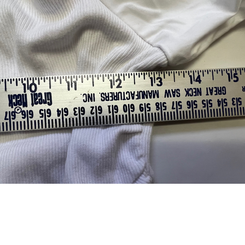 ZARA Women’s White Ribbed Short Puffed Sleeve Ruched Sides Crop Top Sz Large NWT - Picture 8 of 16