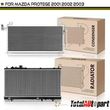 Radiator & AC Condenser Cooling Kit for Mazda Protege 2001 2002 2003 2.0L Auto.