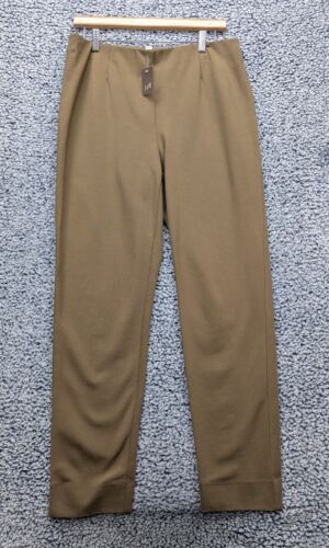 NWT J Jill Ponte Slim Leg Pull On Pants Womens M High Rise Casual Work Beige Tan