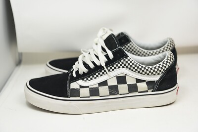 VANS Old Skool Mix Checker Black True Suede Canvas Mens