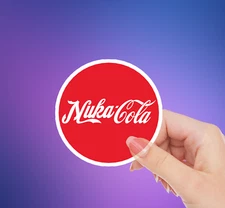 Retro Atomic Nuke Cola Sticker Fallout Inspired Vinyl Decal for Laptop, Tumbler