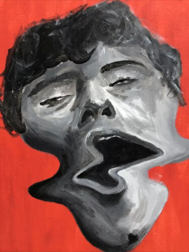 Vinntage Abstract Portrait Surrealist Mans Head Oil Painting by Unknown Artist - Picture 3 of 8