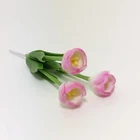 Light Pink Tulip Flower Miniature Plant Handmade Clay Dollhouse Garden Accessory