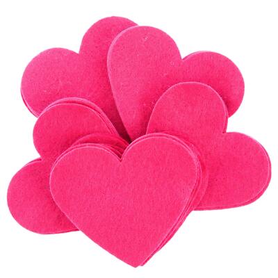3 Inch 28pc Felt Hearts Pink