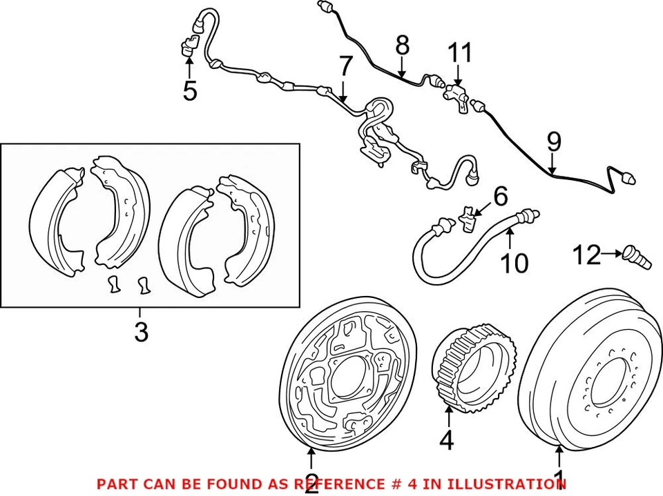 正品原始设备制造商 ABS 车轮速度传感器音环适用于丰田塔科马苔原 4351735010 — 第 3/3 张图片