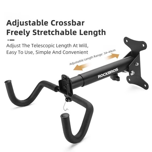 ROCKBROS Bike Rack Wall Mount Adjustable Horizontal Bike Hook Road Bikes Holder - Picture 5 of 12