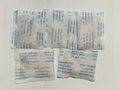 5 Pack of 10 Gram Silica Gel Moisture Free Absorber Dehumidifier Pack Bag