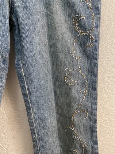 Limited Too Girls Bling Embellished Jeans Size 10 Regular Flare NWT T72 - Picture 3 of 12