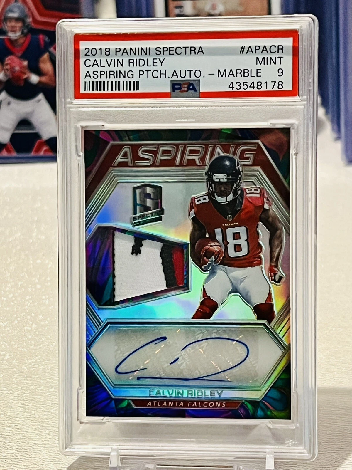 Calvin Ridley Panini Spectra Aspiring Patch Autograph #APACR Neon Marble