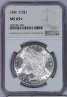 1881-S Morgan Silver Dollar $1 NGC MS65+ Plus Grade - Beautiful Original Coin!