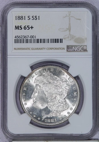 1881-S Morgan Silver Dollar $1 NGC MS65+ Plus Grade - Beautiful Original Coin!