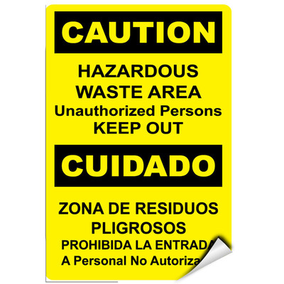 Caution Hazardous Waste Area Unauthorized Persons Keep Out LABEL DECAL STICKER