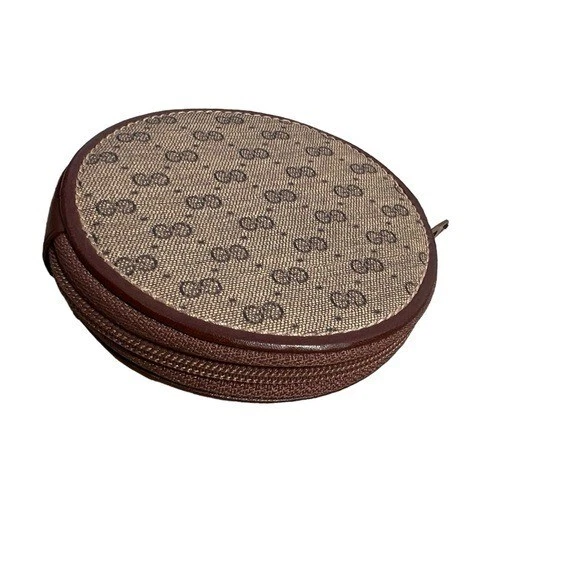 Porte monnaie rond vintage Gucci Supreme GG logo imprimé PVC
