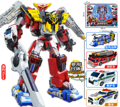 TobotV 4 Stage Emergency Combination Giant Justice Transforming Robot Figure Toy