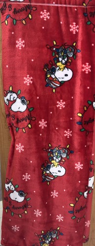 Peanuts Holiday Snoopy Woodstock Christmas Plush Throw Blanket Lights Red New🎄 - Picture 5 of 5