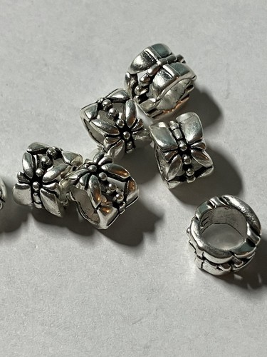 Tibetan Silver Large Bail Beads. Butterfly/Dragonfly Design. Hole-5mm 7 PCs - Picture 8 of 8