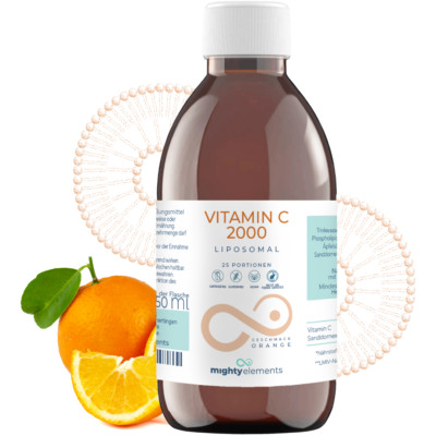 Liposomales Vitamin C 2000mg Mighty Elements Hochdosiert Vegan Alkoholfrei 250ml