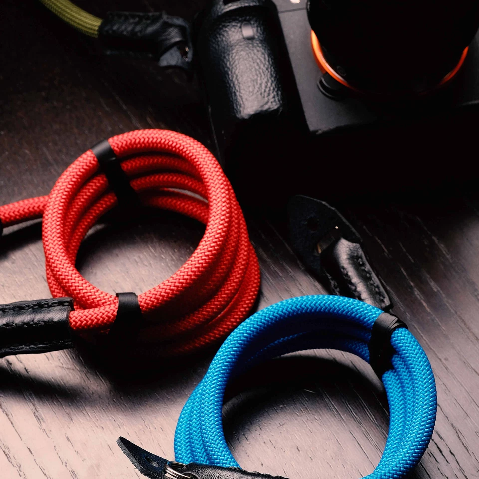 Strong Climbing Rope + Leather Braided Camera Neck Shoulder Strap BLACK - Image 4 of 4