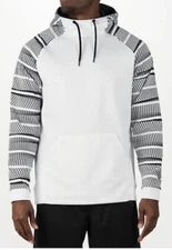 Nike Pullover Sweatshirt White Aztec Tri-Flow Dri-Fit Hoodie Men's M Therma Fit