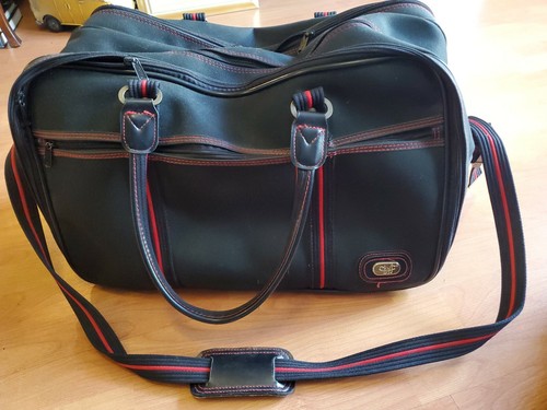DIANE VON FURSTENBERG Weekender Travel Duffle Bag Tote Designer, Canvas Black - Picture 3 of 8