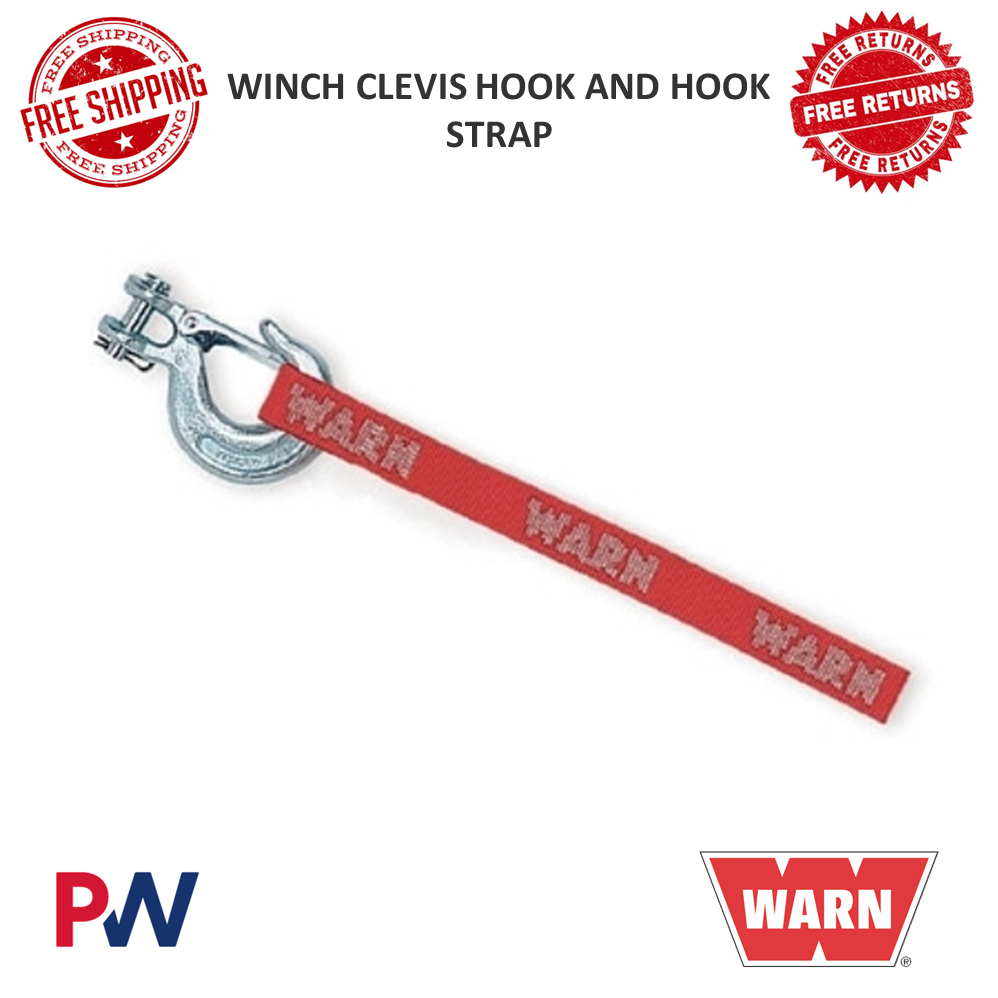 Warn Industries 39557 Silver Winch Clevis Hook and Strap Combo 5/16