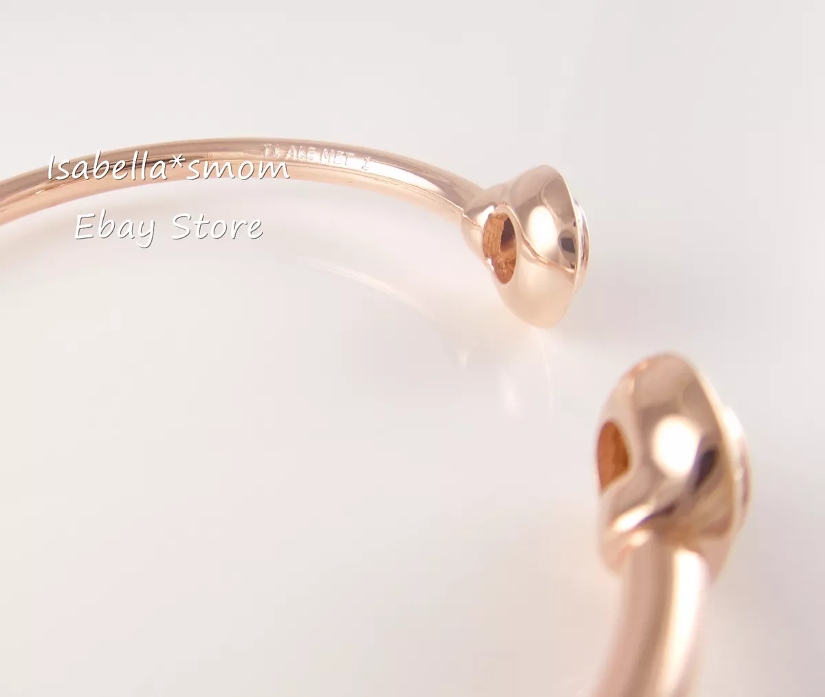 Pandora signature open bangle rose best sale gold
