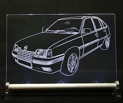 Opel Kadett E Snow als AutoGravur auf LED Schild GSI GL - Bild 1 von 1