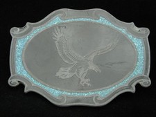 OB23102 VINTAGE 1984 BALD EAGLE SOUTHWESTERN DESIGN BELT BUCKLE