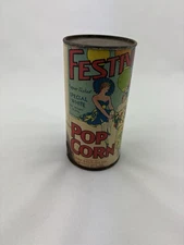 Festival Popcorn Tin Antique Retro Very Scarce 10oz Sealed Unopened Full Can