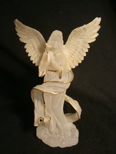 Enesco 9" Molded Frosted Plastic Angel w/Gold Accents
