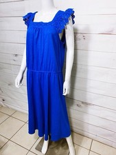 Talbot Women’s Blue Eyelet  Cotton Dress Sz XL